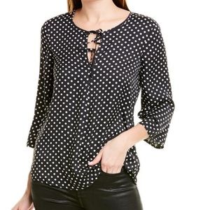 BCBGmaxazria Polka-Dot A-Line Top
